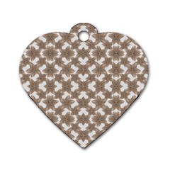 Stylized Leaves Floral Collage Dog Tag Heart (one Side) by dflcprints