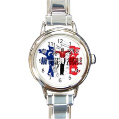 Marine Le Pen Round Italian Charm Watch by Valentinaart