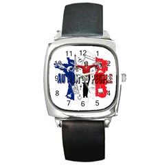 Marine Le Pen Square Metal Watch by Valentinaart