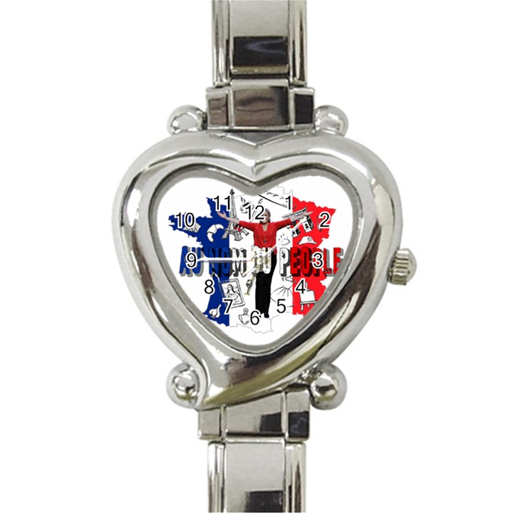 Marine Le Pen Heart Italian Charm Watch