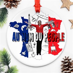 Marine Le Pen Round Ornament (two Sides) by Valentinaart