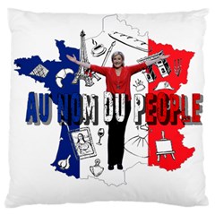 Marine Le Pen Large Cushion Case (two Sides) by Valentinaart