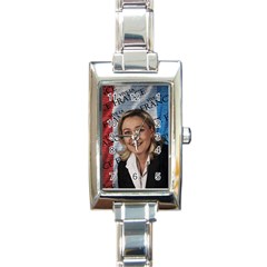 Marine Le Pen Rectangle Italian Charm Watch by Valentinaart