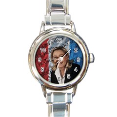 Marine Le Pen Round Italian Charm Watch by Valentinaart