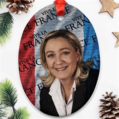 Marine Le Pen Ornament (oval) by Valentinaart