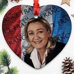 Marine Le Pen Ornament (heart) by Valentinaart