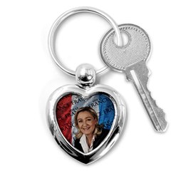 Marine Le Pen Key Chains (heart)  by Valentinaart