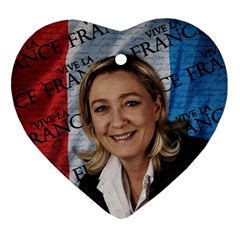 Marine Le Pen Heart Ornament (two Sides) by Valentinaart