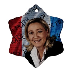 Marine Le Pen Snowflake Ornament (two Sides) by Valentinaart