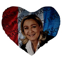 Marine Le Pen Large 19  Premium Heart Shape Cushions by Valentinaart