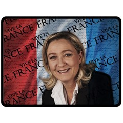 Marine Le Pen Double Sided Fleece Blanket (large)  by Valentinaart