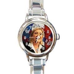 Marine Le Pen Round Italian Charm Watch by Valentinaart