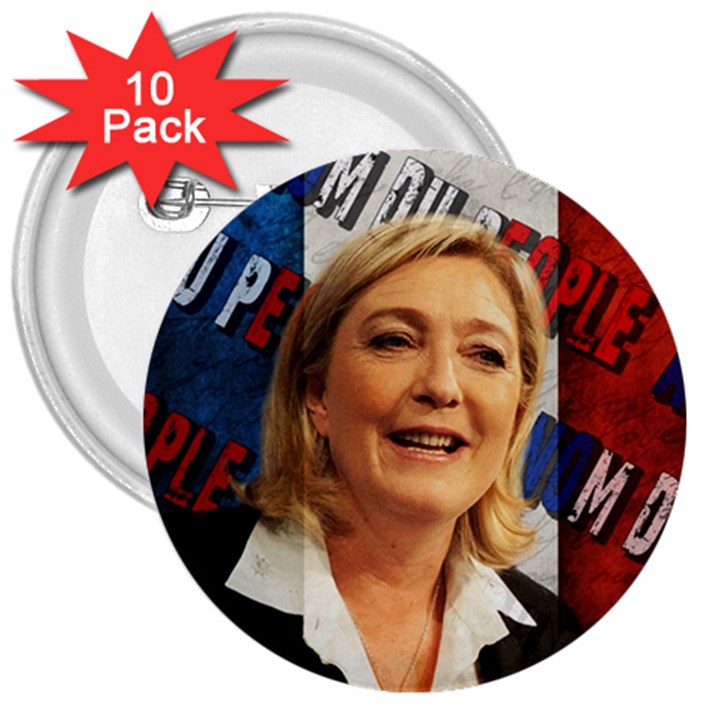 Marine Le Pen 3  Buttons (10 pack) 