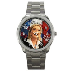 Marine Le Pen Sport Metal Watch by Valentinaart