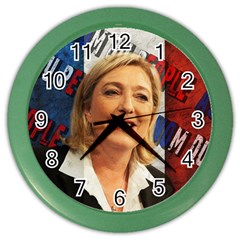 Marine Le Pen Color Wall Clocks by Valentinaart