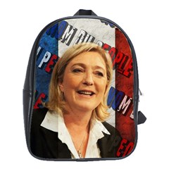 Marine Le Pen School Bags(large)  by Valentinaart