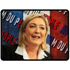 Marine Le Pen Fleece Blanket (large)  by Valentinaart