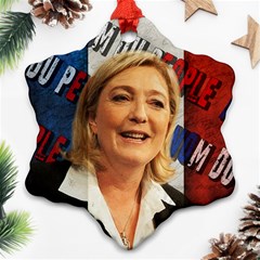 Marine Le Pen Snowflake Ornament (two Sides) by Valentinaart