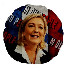 Marine Le Pen Large 18  Premium Round Cushions by Valentinaart