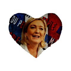 Marine Le Pen Standard 16  Premium Heart Shape Cushions by Valentinaart