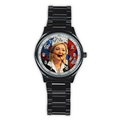 Marine Le Pen Stainless Steel Round Watch by Valentinaart