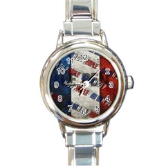 Marine Le Pen Round Italian Charm Watch by Valentinaart