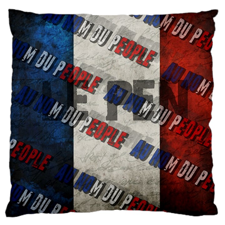 Marine Le Pen Large Flano Cushion Case (Two Sides)