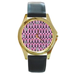 Makeup Round Gold Metal Watch by Valentinaart