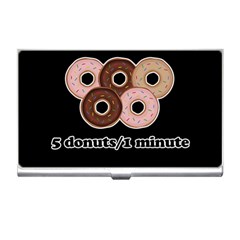 Five Donuts In One Minute  Business Card Holders by Valentinaart