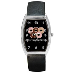 Five Donuts In One Minute  Barrel Style Metal Watch by Valentinaart