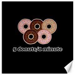 Five Donuts In One Minute  Canvas 20  X 20   by Valentinaart