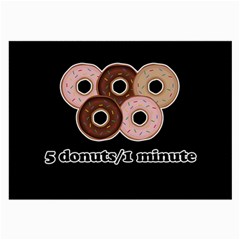 Five Donuts In One Minute  Large Glasses Cloth by Valentinaart