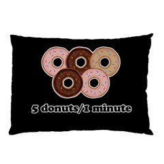 Five Donuts In One Minute  Pillow Case by Valentinaart