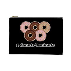 Five Donuts In One Minute  Cosmetic Bag (large)  by Valentinaart