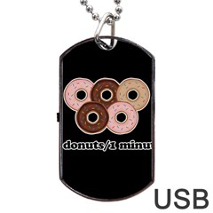 Five Donuts In One Minute  Dog Tag Usb Flash (one Side) by Valentinaart