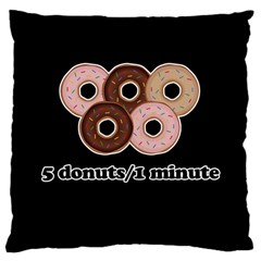 Five Donuts In One Minute  Large Cushion Case (two Sides) by Valentinaart