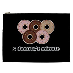 Five Donuts In One Minute  Cosmetic Bag (xxl)  by Valentinaart