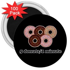 Five Donuts In One Minute  3  Magnets (100 Pack) by Valentinaart