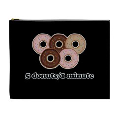 Five Donuts In One Minute  Cosmetic Bag (xl) by Valentinaart