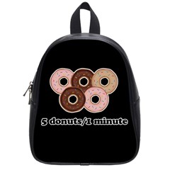 Five Donuts In One Minute  School Bags (small)  by Valentinaart