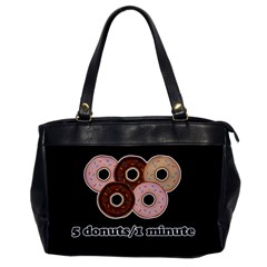 Five Donuts In One Minute  Office Handbags by Valentinaart