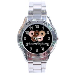 Five Donuts In One Minute  Stainless Steel Analogue Watch by Valentinaart