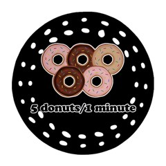 Five Donuts In One Minute  Ornament (round Filigree) by Valentinaart