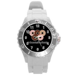 Five Donuts In One Minute  Round Plastic Sport Watch (l) by Valentinaart