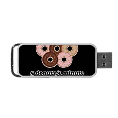 Five Donuts In One Minute  Portable Usb Flash (one Side) by Valentinaart