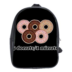 Five Donuts In One Minute  School Bags (xl)  by Valentinaart