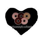 Five donuts in one minute  Standard 16  Premium Heart Shape Cushions Back