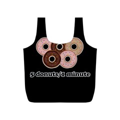 Five Donuts In One Minute  Full Print Recycle Bags (s)  by Valentinaart