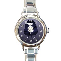 Moon Round Italian Charm Watch