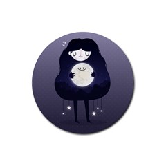 Moon Rubber Coaster (round)  by Mjdaluz